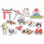 Japanse oosterse esthetische Stickers (Voorkant)
