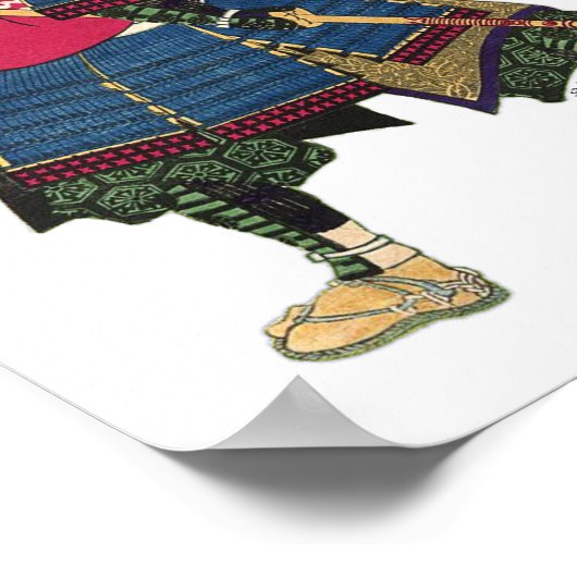 Japanse oosterse Samurai  arrior Poster (Hoek)