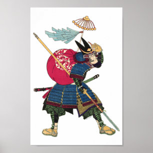 Japanse oosterse Samurai  arrior Poster