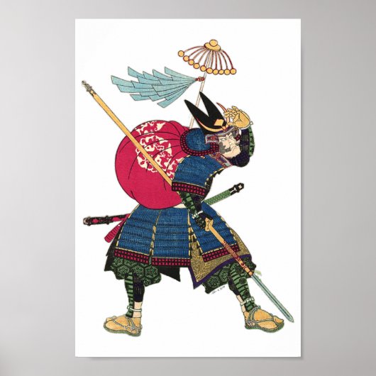 Japanse oosterse Samurai  arrior Poster (Voorkant)