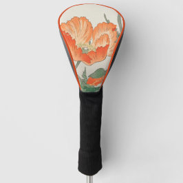  japanse Oranje papaverbloem, ohara koson Golfheadcover