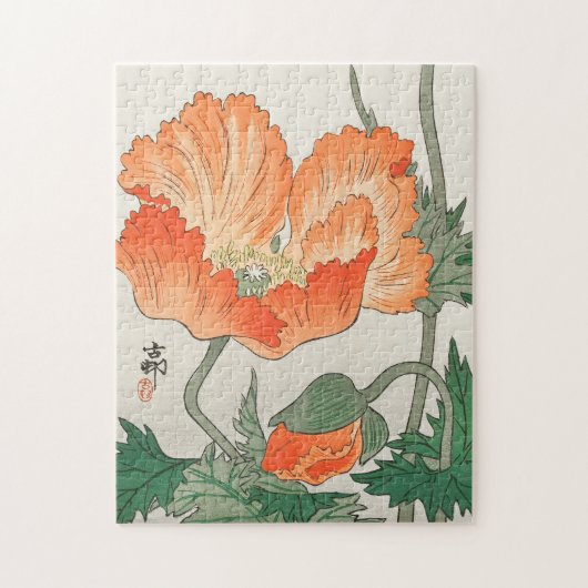 japanse Oranje papaverbloem, ohara koson Legpuzzel (Verticaal)