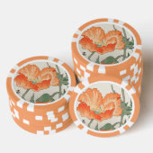  japanse Oranje papaverbloem, ohara koson Poker Chips (Opstapeling)