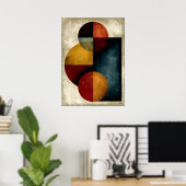 Japanse Orbitale Geometrische Abstracte Stille Lux Poster (Thuiskantoor)
