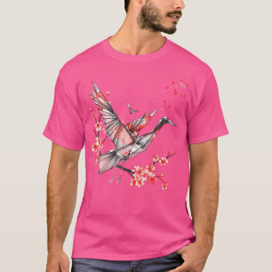 Japanse origami rood gekroonde kraan T voor Japan T-shirt
