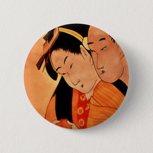 Japanse paarse knop / badge ronde button 5,7 cm (Voorkant)
