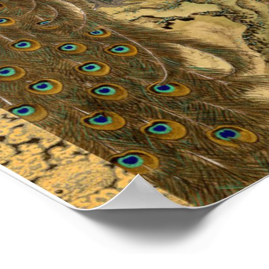  Japanse pacocks en pony's Poster (Hoek)