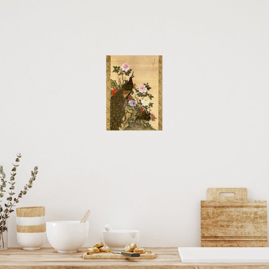 Japanse pacocks en pony's Poster (Keuken)