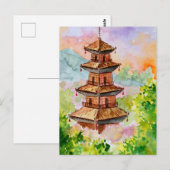 Japanse pagode in het voorjaar briefkaart (Voorkant / Achterkant)
