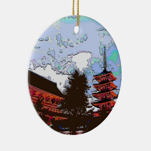 Japanse pagode keramisch ornament (Rechts)