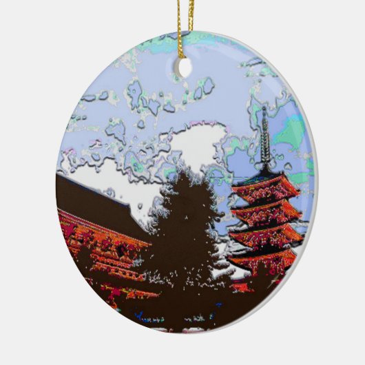 Japanse pagode keramisch ornament (Links)