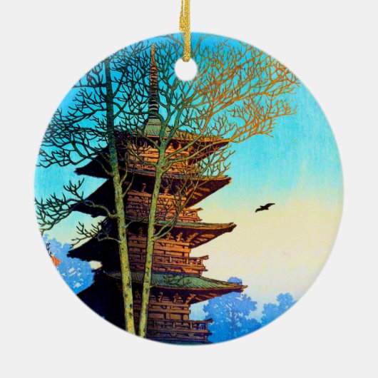 Japanse pagode keramisch ornament (Achterkant)