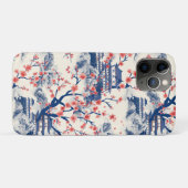 Japanse Pagode Kersenbloesem Blauwe Crème Case-Mate iPhone Case (Achterkant (horizontaal))