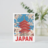 Japanse Pagode Kersenbloesem Briefkaart (Staand voorkant)