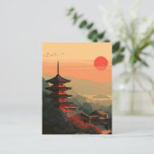 Japanse Pagode vintage Briefkaart (Staand voorkant)