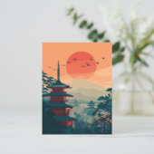 Japanse Pagode vintage Briefkaart (Staand voorkant)