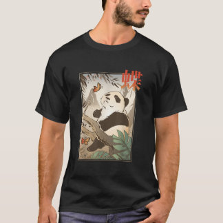 Japanse Panda Beer Japan Vlinder Dier Natuur T-shirt