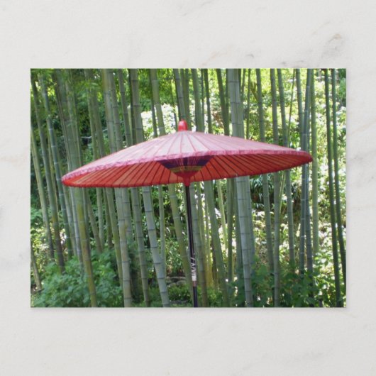 Japanse paraplu bij de bamboe briefkaart (Voorkant)
