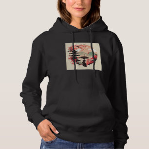 Japanse Paraplu Dame kersenbloesem berg uitzicht Hoodie