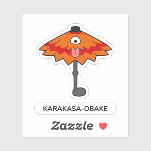 Japanse paraplu Ghost Karakasa-Obake - Fun Yokai Sticker (Vel)