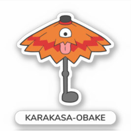 Japanse paraplu Ghost Karakasa-Obake - Fun Yokai Sticker