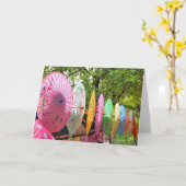 Japanse parasolkaart kaart (Gele Bloem)