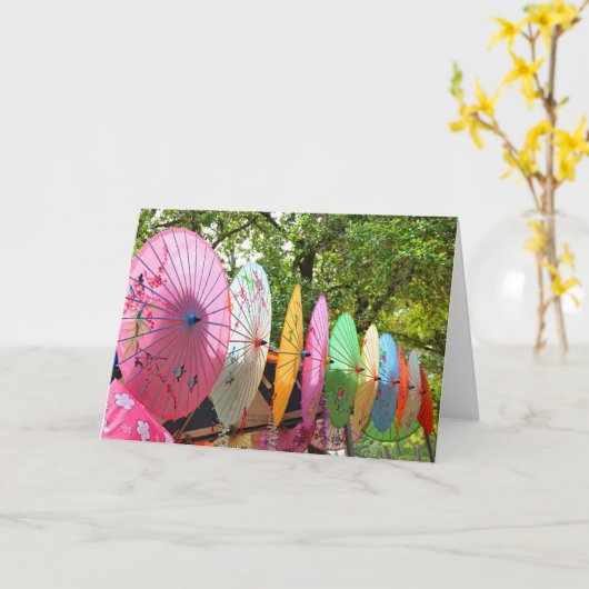 Japanse parasolkaart kaart (Gele Bloem)