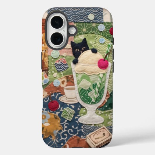 Japanse Patchwork Kat Kunst Case-Mate iPhone Case (Achterkant)