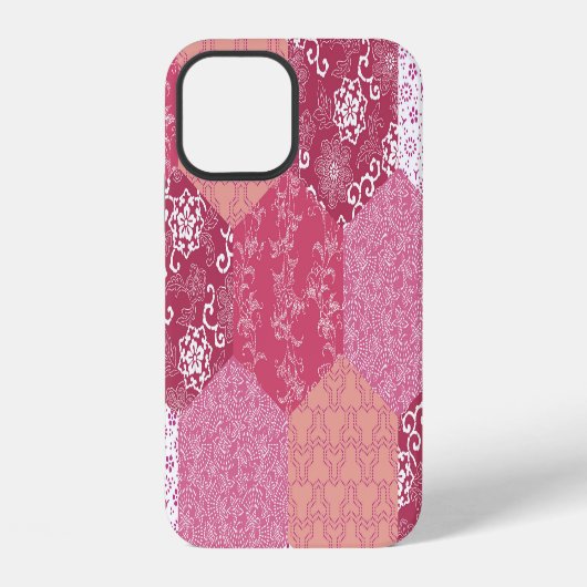 Japanse Patchwork Patroon Ontwerp iPhone Hoesje (Achterkant)