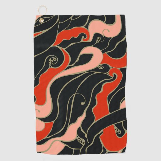 Japanse Patronen. Kelp. Golfhanddoek (Voorkant)