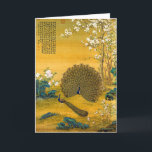 Japanse peacock-isolatie Bedankkaart<br><div class="desc">Japanse illustratie van twee kleurrijke vreugde.</div>