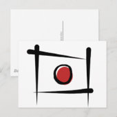 Japanse penseelvlag briefkaart (Voorkant / Achterkant)
