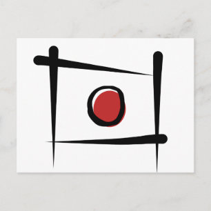 Japanse penseelvlag briefkaart