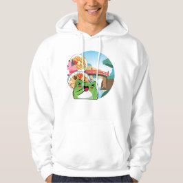 Japanse picknick bij de brug met kat en kikker hoodie