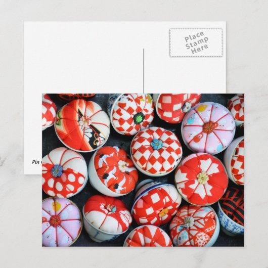 Japanse pin Cushions Briefkaart (Voorkant / Achterkant)