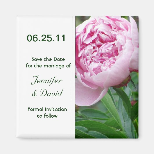 Japanse pioen bewaar de datummagneet magneet (Voorkant)