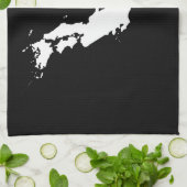 Japanse plattegrond en rode cirkel van vlag theedoek (Gevouwen)