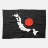 Japanse plattegrond en rode cirkel van vlag theedoek (Horizontaal)