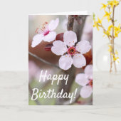 Japanse plum Flowers Birthday Blessings Card Kaart (Gele Bloem)