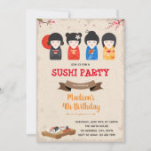 Japanse pop en sushi-jarig Uitnodiging (Voorkant)