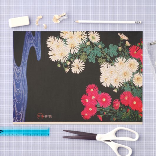 JAPANSE PRINT STREAM EN BLOEMEN tissuepapier (Craft)
