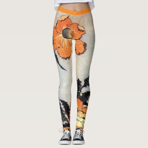 JAPANSE PRINT VAN BLOEMGEDRUKTE LEGGINGS