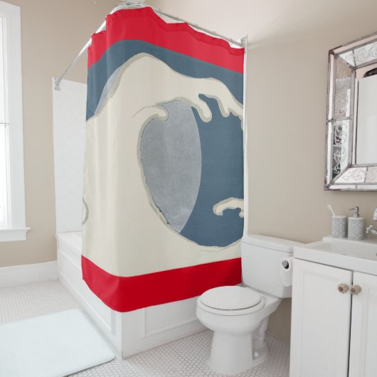 JAPANSE PRINT VAN GOLFDOUCHE GORDIJN (In situ)