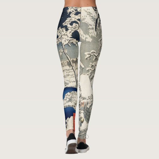 JAPANSE PRINT VAN SNEEUW VALLENDE GEDRUKTE LEGGING (Achterkant)