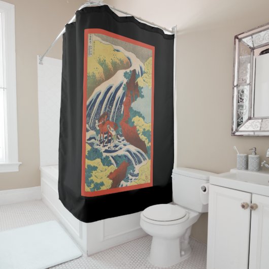 JAPANSE PRINT VAN WATERVAL douchegordijn (In situ)