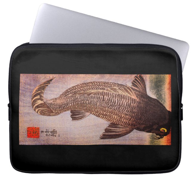 JAPANSE PRINT VIS NEOPREEN LAPTOP SLEEVE (Voorkant)