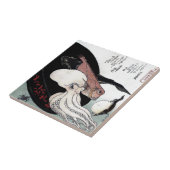 Japanse printplaat Octopus Fish Woodblock Tegeltje (Zijkant)