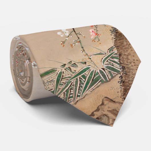 Japanse pruimen bloesems in maanlicht door Sō Shiz Stropdas (Opgerold)