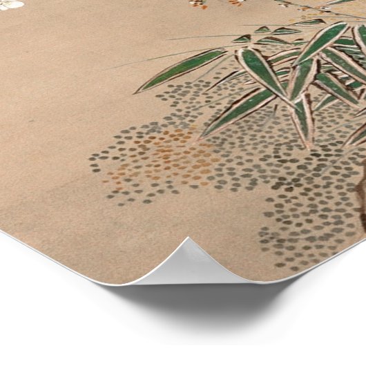 Japanse pruimenbloesems in maanlicht (18e eeuw) poster (Hoek)