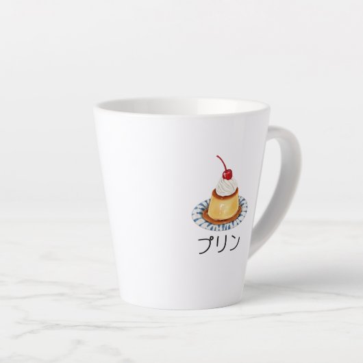 Japanse pudding "プリン" schattig latte mok (Rechterhoek)